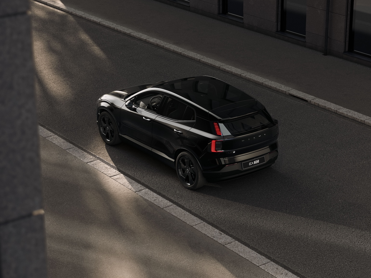 New Volvo EX30 Black Edition rear